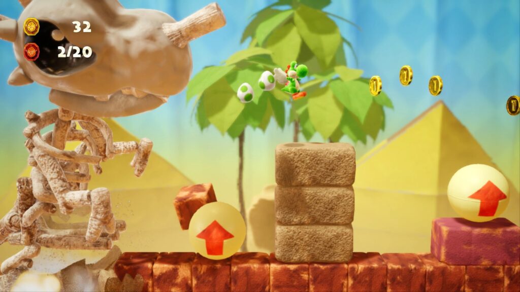 Histoire de Yoshi avec son œuf dans Yoshi's Crafted World.