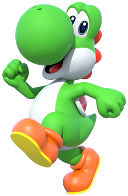 L'histoire de Yoshi, le dinosaure vert rigolo.