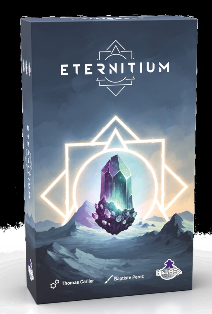 Eternitium jeu de deckbuilding avec des portails et des formes géométriques