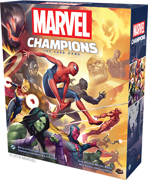 Marvel Champions le jeu de cartes avec Spider Man, Iron Man et Black Panthère
