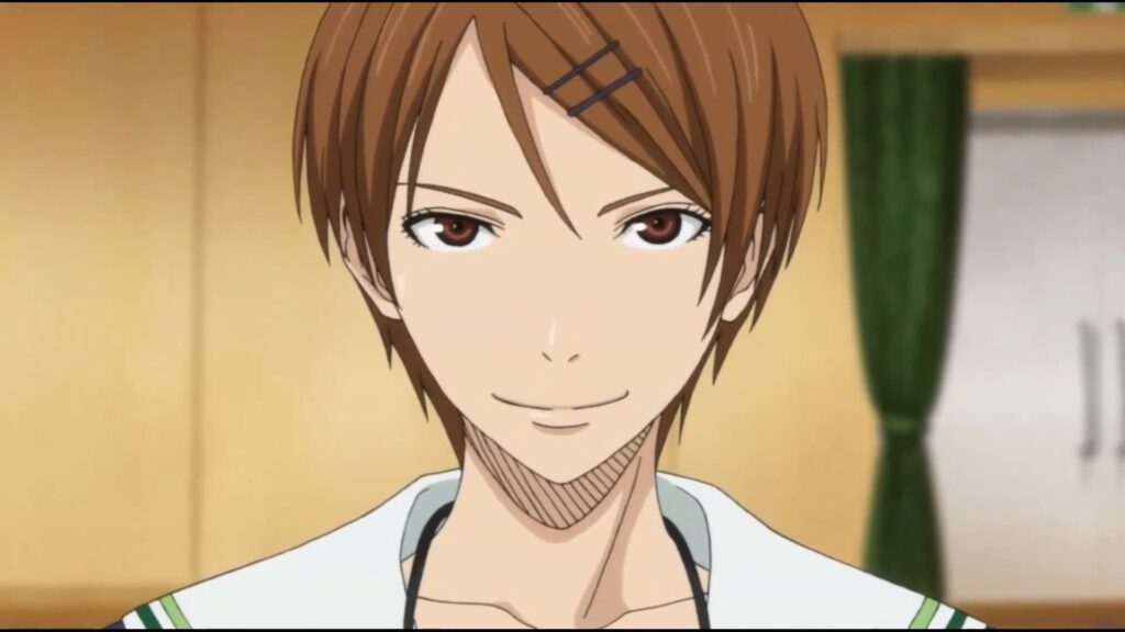 Riko Aida coach de l'équipe Seirin avec un détecteur pour analyser les joueurs