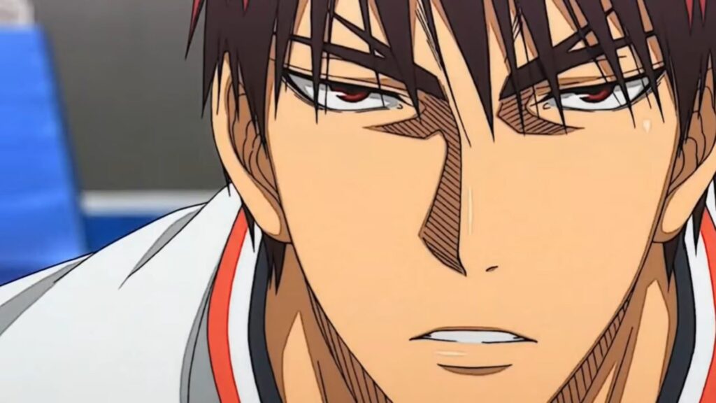 Taiga Kagami avec ses cheveux rouges et son regard de zone