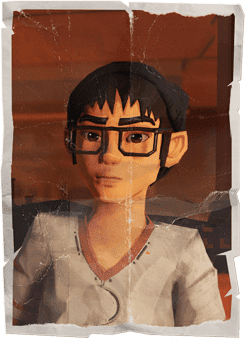 Alex, le garçon génie avec son bonnet et ses lunettes qui aime les jeux