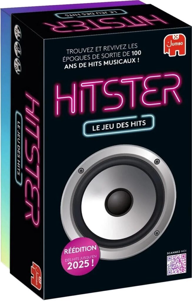 Hitster avec une enceinte de musique et des néons